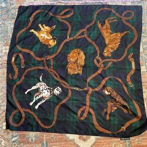 Vintage polo ralph lauren plaid silk scarf